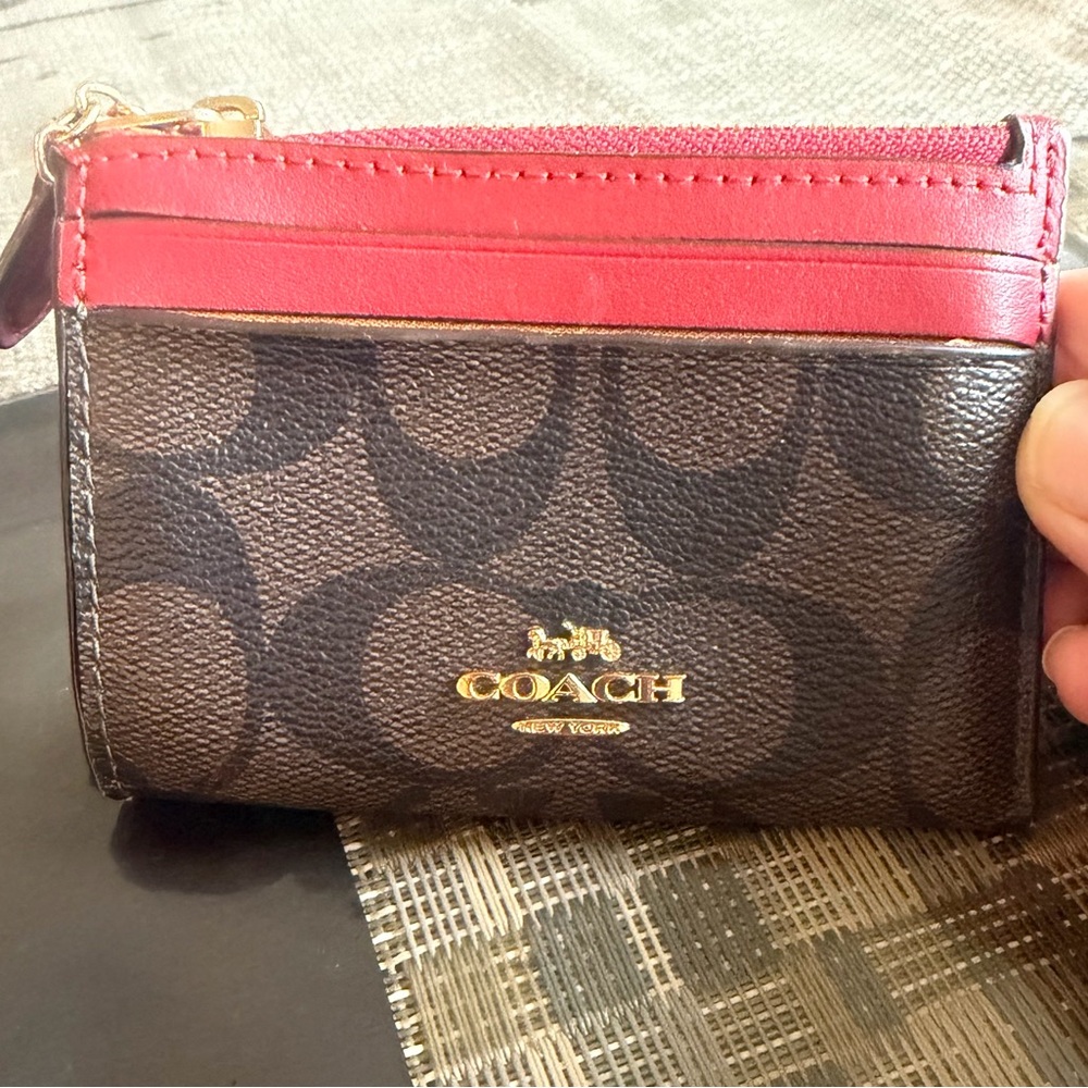 Coach Mini Skinny Id Case In Signature Canvas